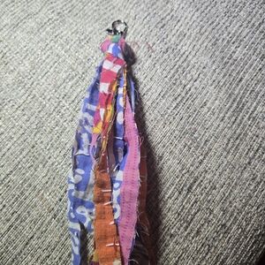 Kantha Fabric Tassel Keychain